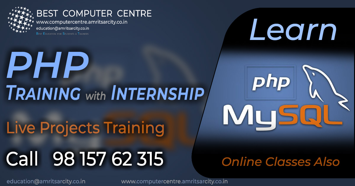 php mysql live project training amritsar