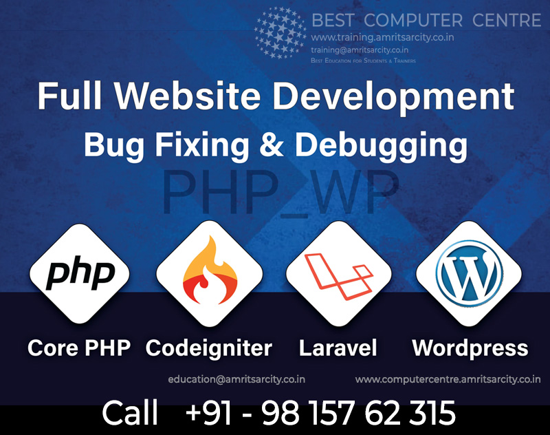 core advanced php with mySql training in Amritsar
